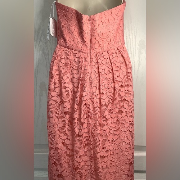 NWT 🍑David's Bridal Peach Lace Halter Dress - Picture 7 of 16